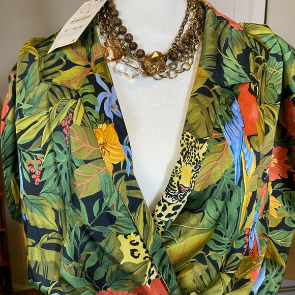 ZARA Safari Print Jumpsuit β Size L β NWT + Bonus Necklace - Picture 6 of 6